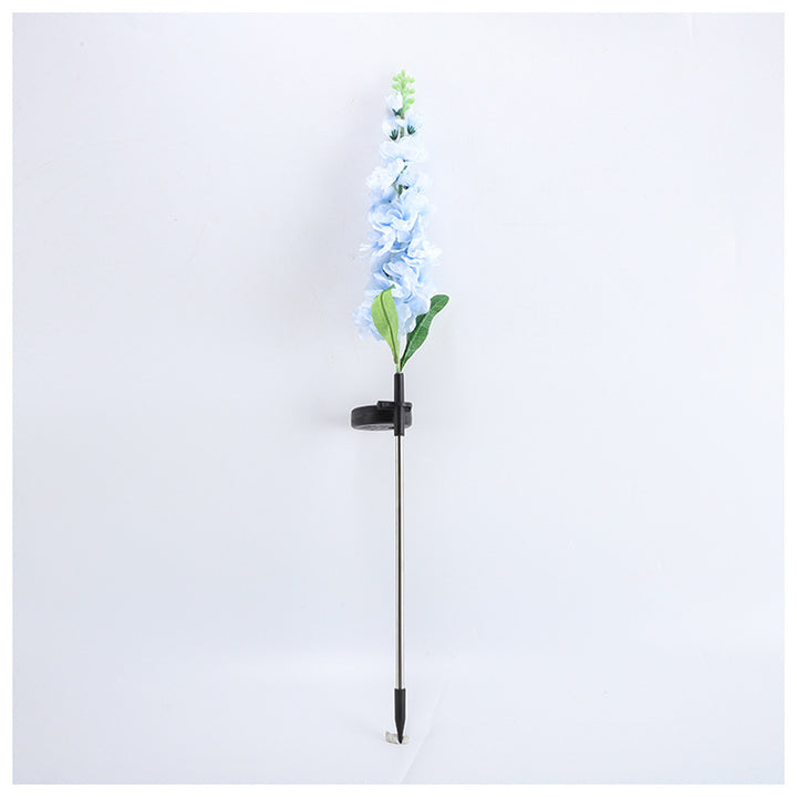 Decorative Tall Artificial Delphinium Garden Stake With Stainless Steel Spike And Adjustable Clip Kalsten