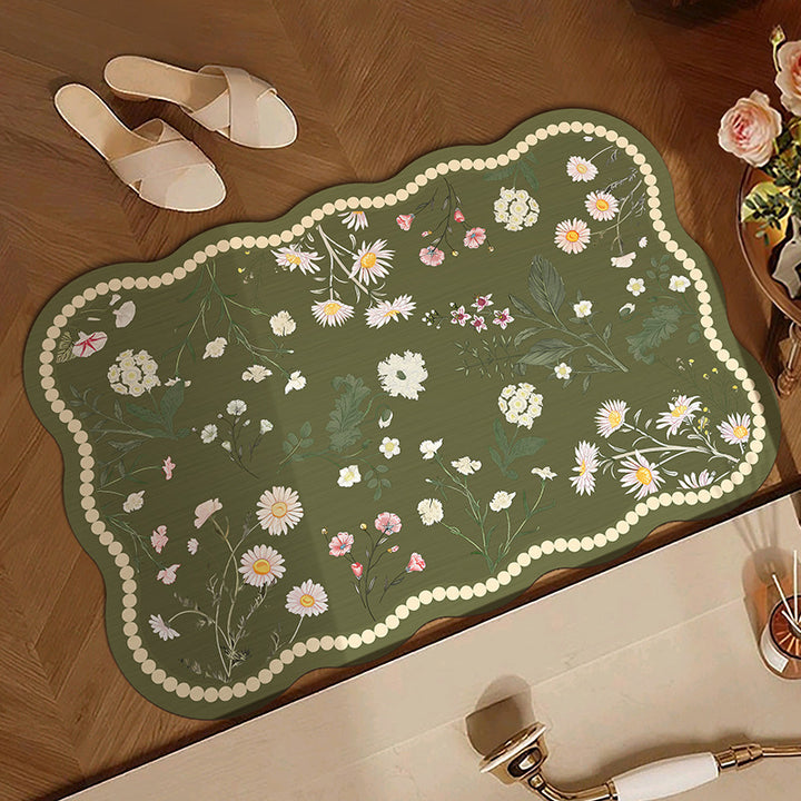 Floral Patterned Area Mat