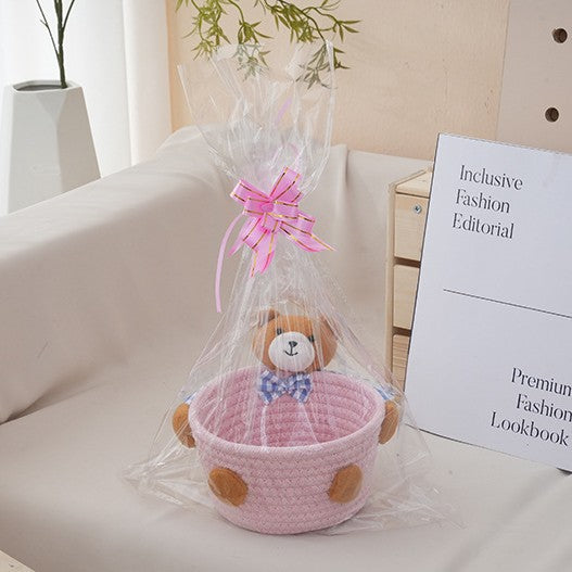 Cozy storage basket with bear motif Kalsten