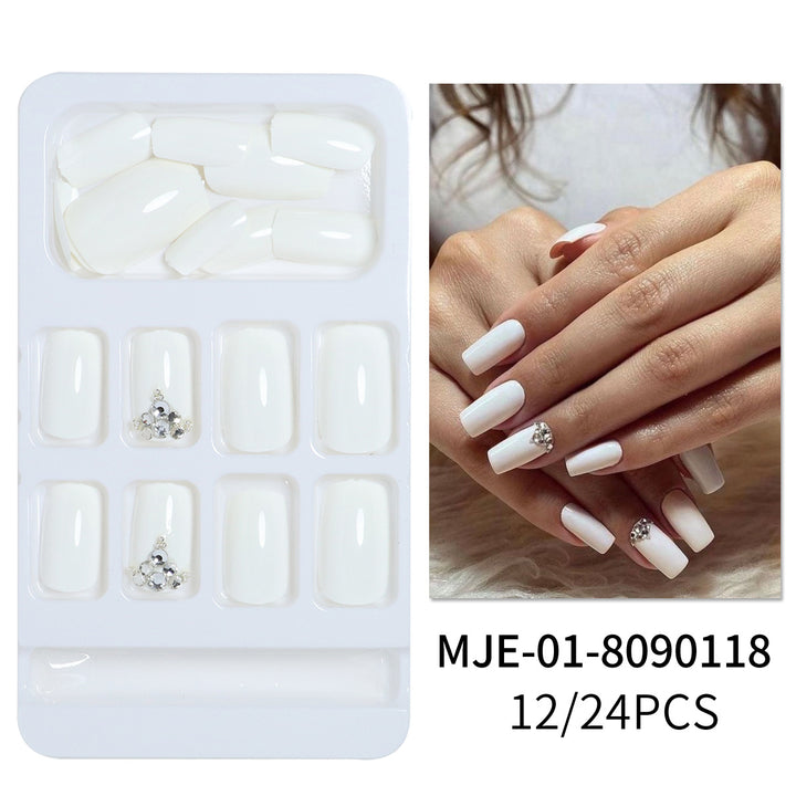 Luxury Press-On Nail Design with Rhinestone Accents Kalsten