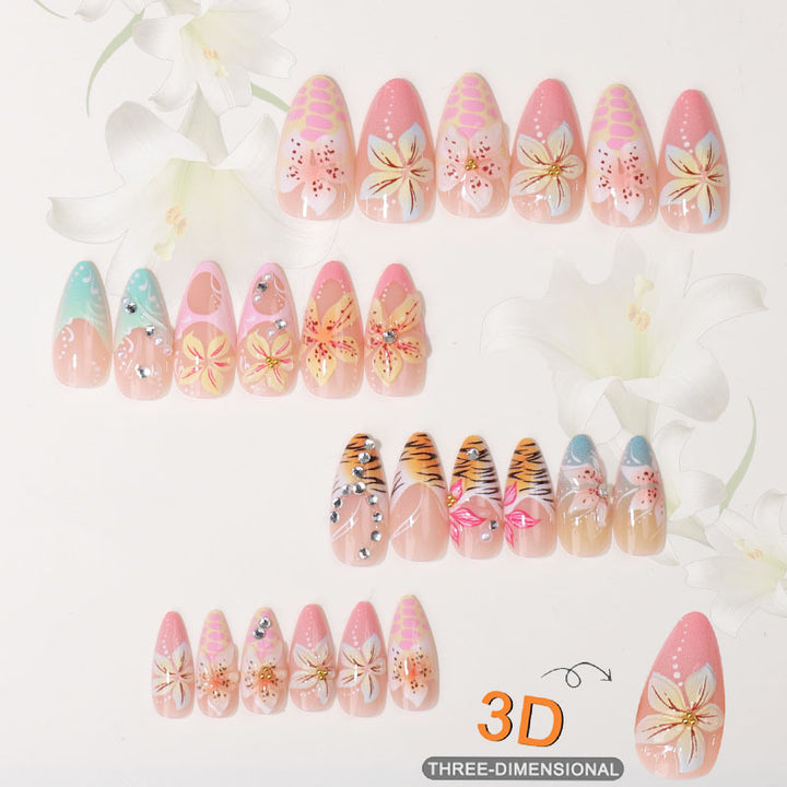 Tropical Floral Press-On Nail Set Kalsten