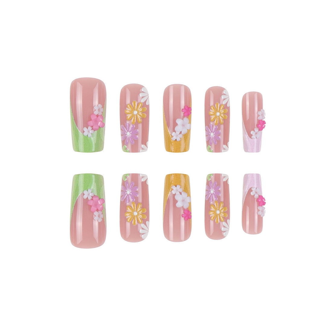 Floral Decorative Press-On Nails Kalsten