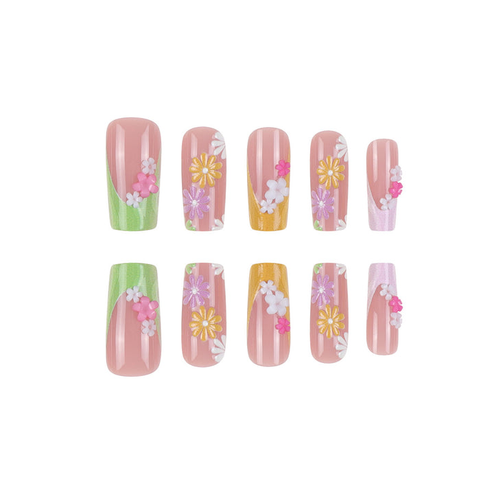 Floral Decorative Press-On Nails Kalsten