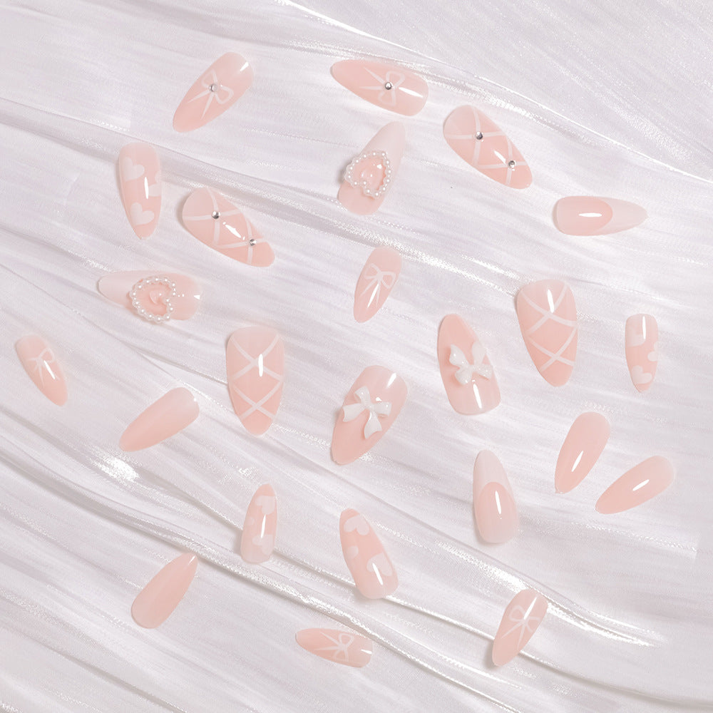 Heart-Accented Decorative Press-On Nails Kalsten