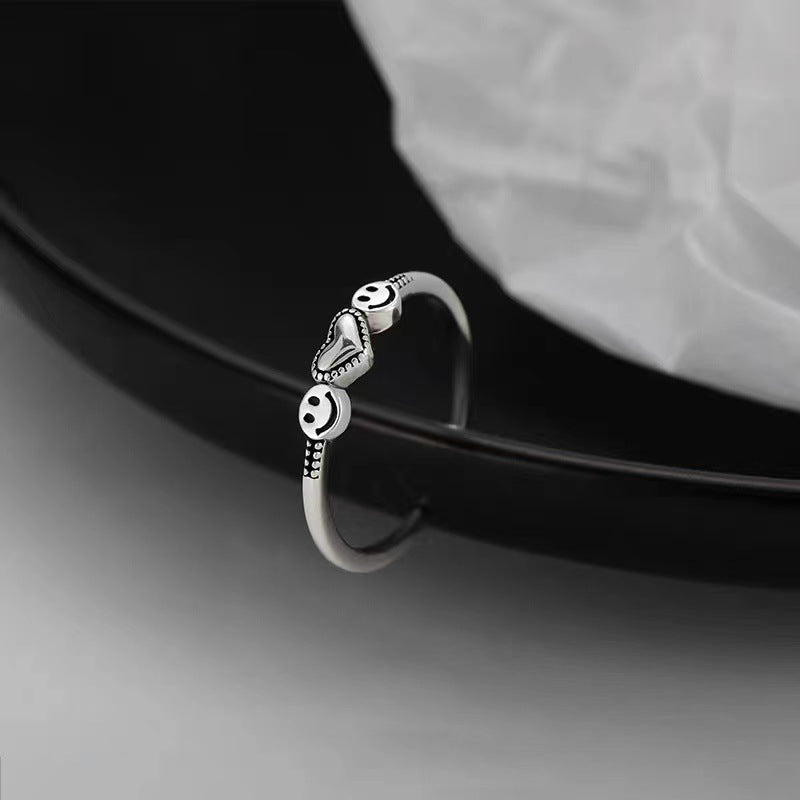 Fashionable Adjustable Smile and Heart Ring Kalsten