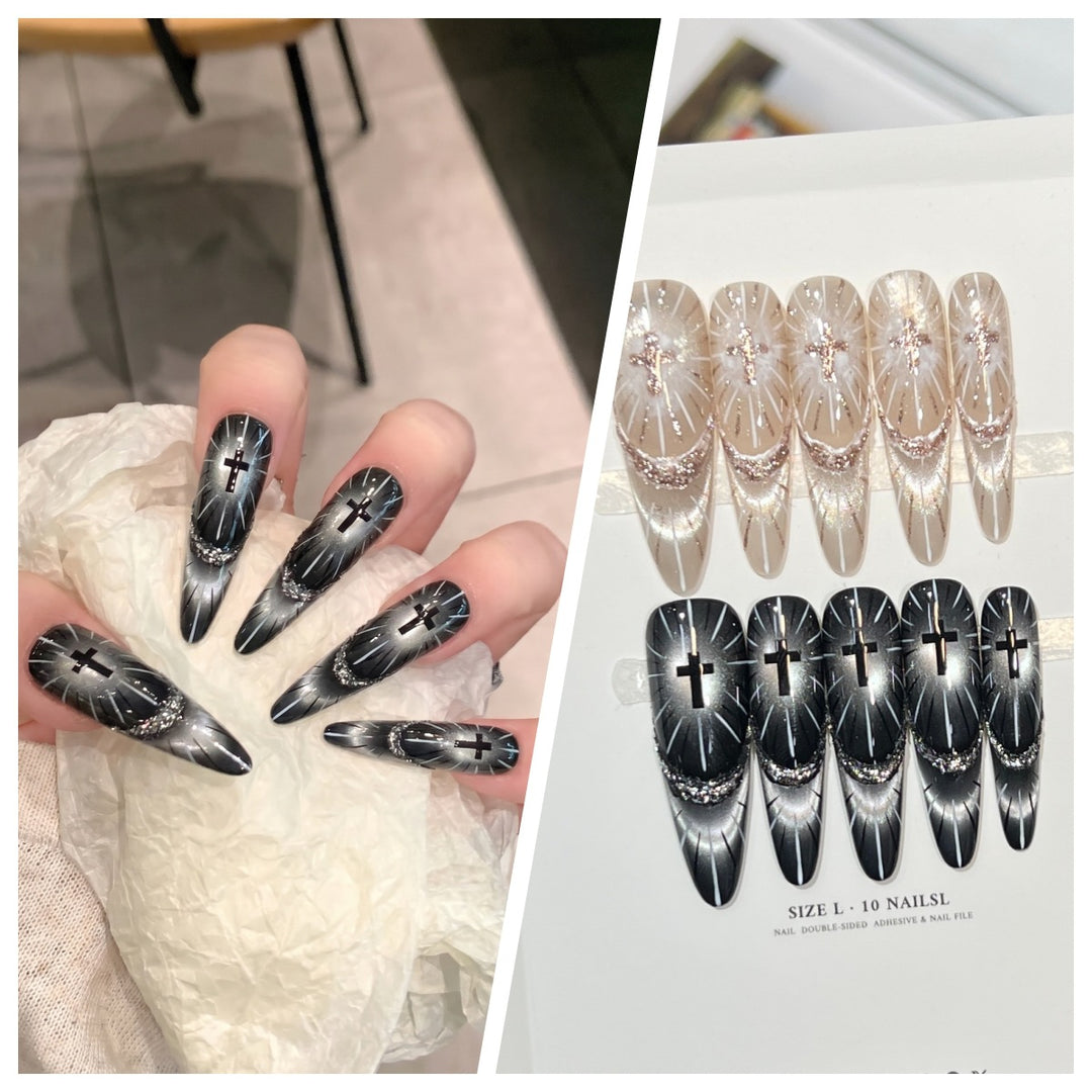 Artistic Stiletto Press-On Nail Set with Charming Patterns Kalsten
