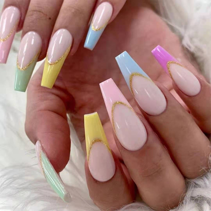 Long Artistic Press-On Nails Kalsten