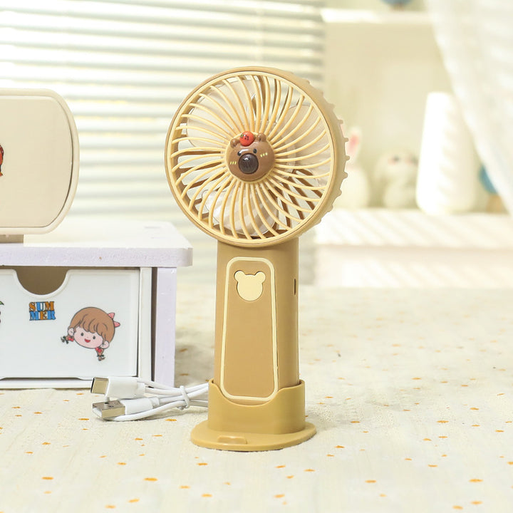 Women's Portable Mini Hand Fan with Cute Bear Design Kalsten