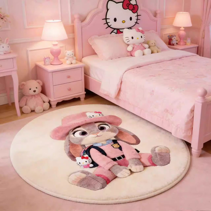 Playful Cartoon Character Area Rug