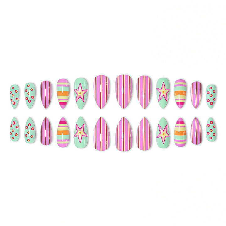 Vibrant Patterned Nail Art Extensions Kalsten