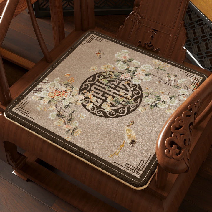 Ornate Birds-Themed Chair Cushion Kalsten