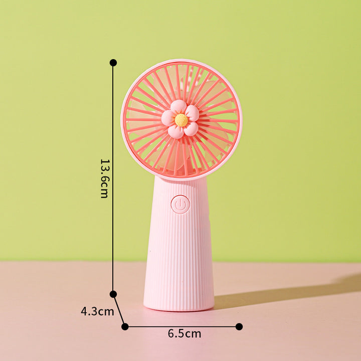 Women's Portable Mini Hand Fan with Creative Flower Design Kalsten