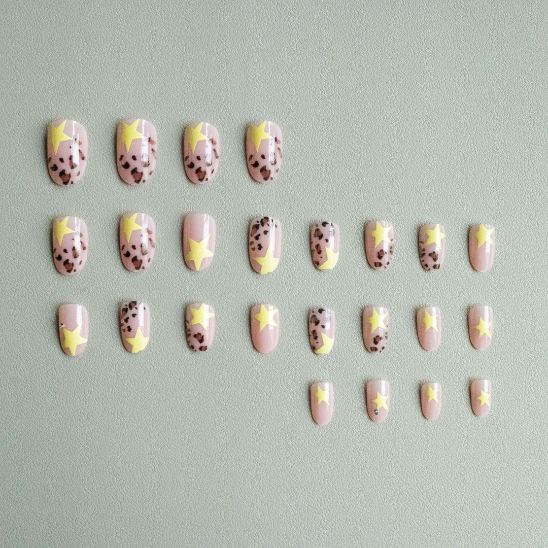 Trendy Animal Print and Star Nail Art Set