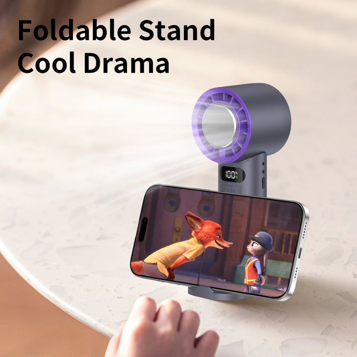 Unisex nan foldable portable handheld cooling fan with digital LED display and ice-sensing technology Kalsten