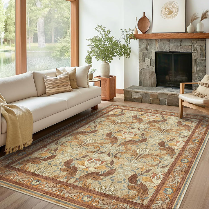 Luxurious Botanical Design Area Rug