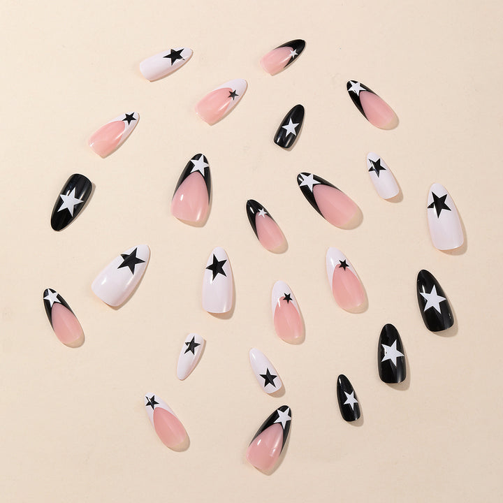 Stylish Star Accent Stiletto Nail Art Kalsten