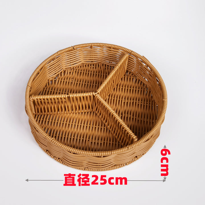 Ladies beef braided serving basket with three compartments Kalsten