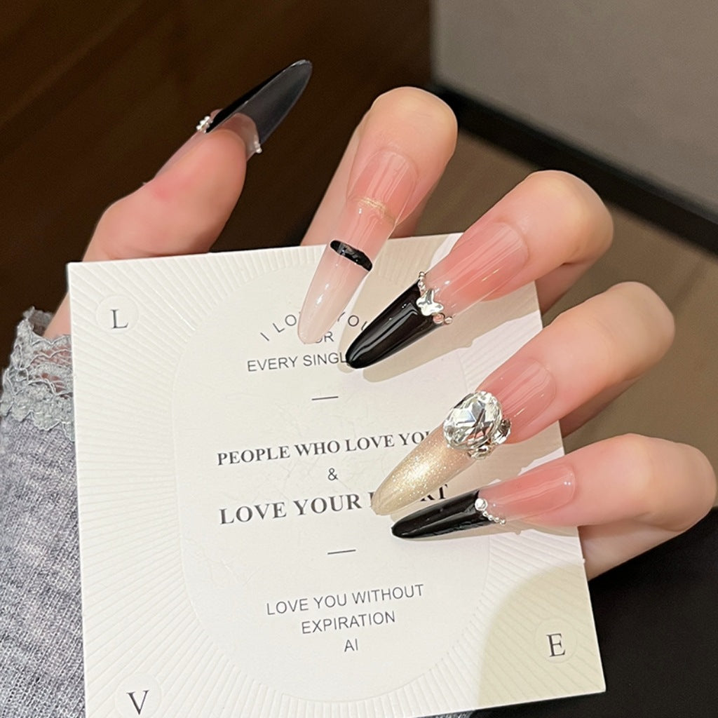 Premium Rhinestone-Embellished Press-On Nail Extensions Kalsten