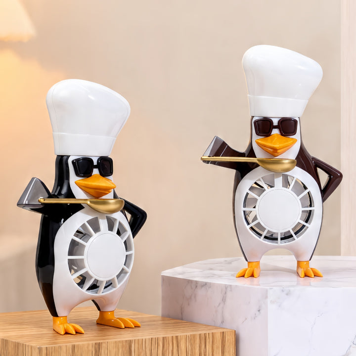 Ladies table fan in modern penguin design Kalsten