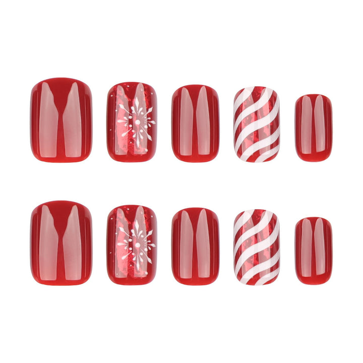 Artificial nail set with festive Christmas design and luxurious shine Kalsten