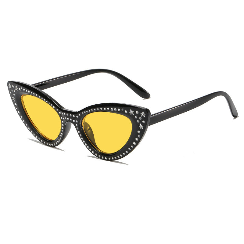 Glamorous Rhinestone-Embellished Cat Eye Sunglasses Kalsten