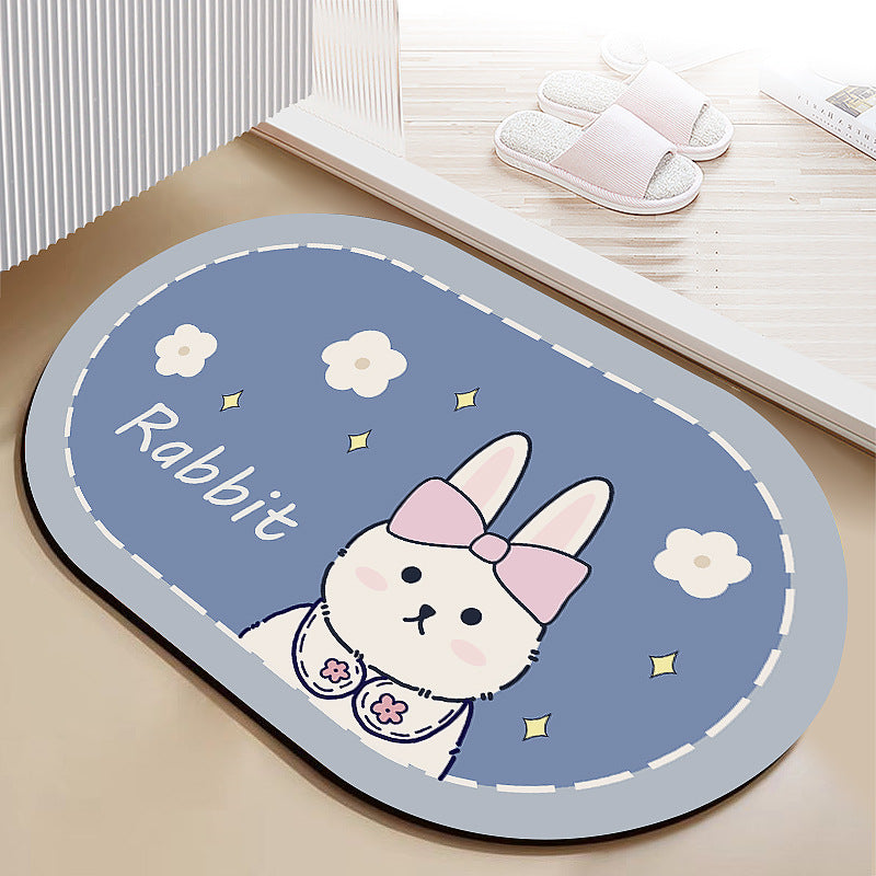Cute Bunny-Themed Door Mat