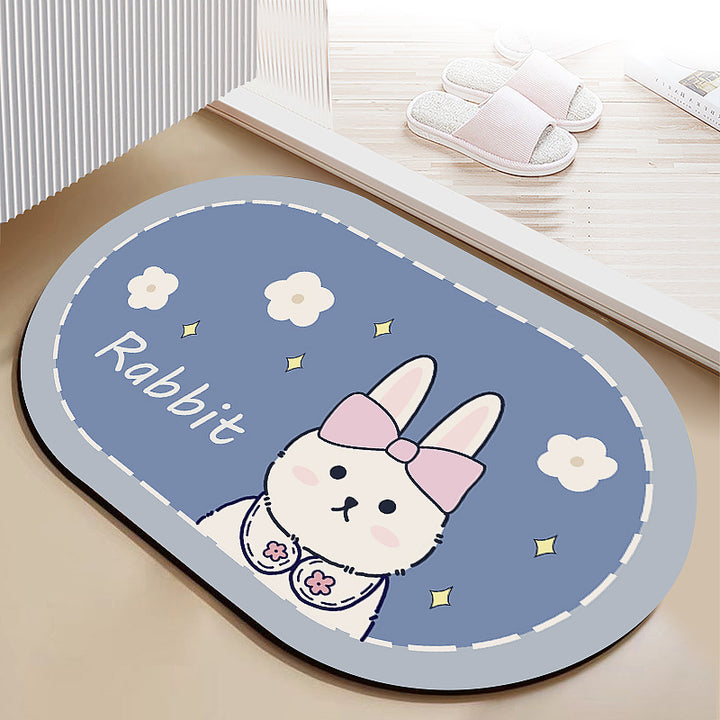 Cute Bunny-Themed Door Mat