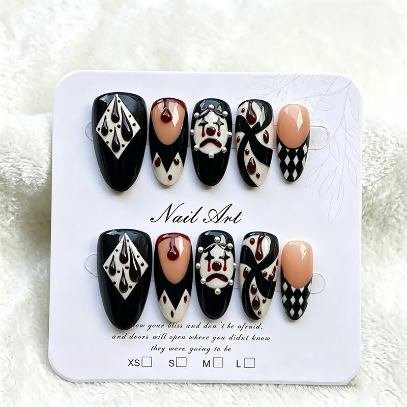 Artistic Press-On Nail Art Set with Intricate Patterns Kalsten