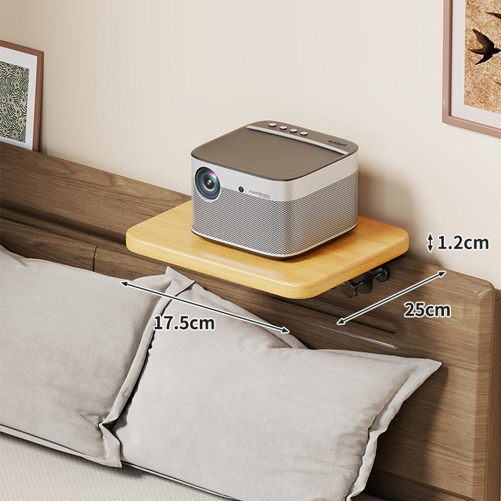 Wall-Mounted Slim Floating Headboard Shelf with Rounded Corners and Concealed Brackets
