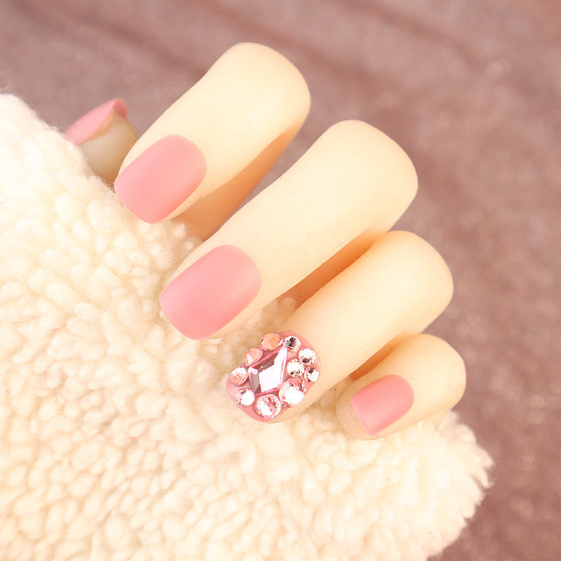 Elegant Decorative Press-On Nail Art Set with Rhinestone Accents