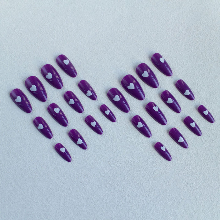 Artistic Heart-Accent Stiletto Nail Art Set