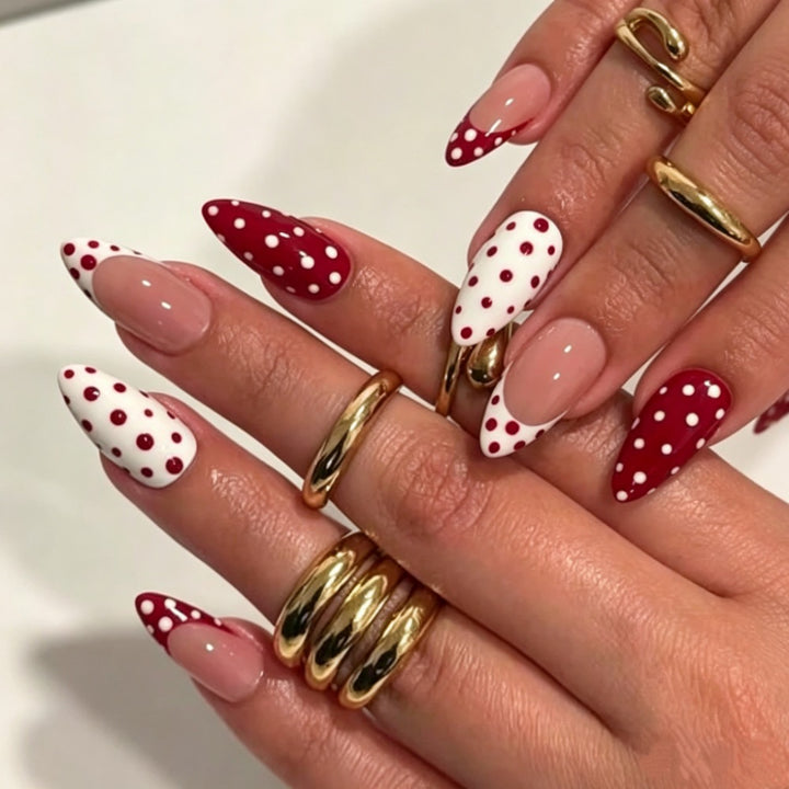 Artistic Polka Dot Nail Extensions
