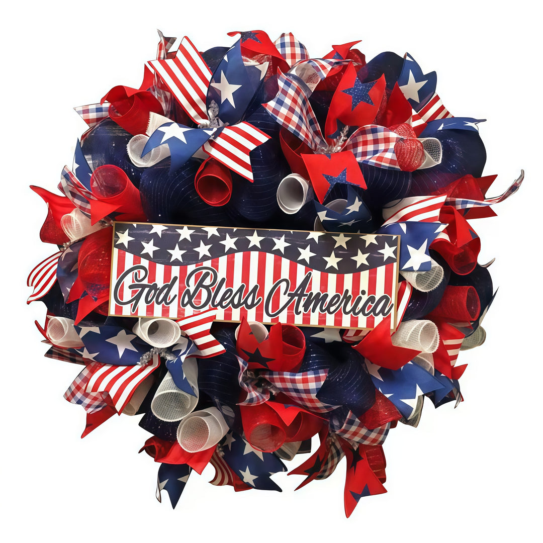 Unisex nan more patriotic door wreath with eagle Statue of Liberty and flag motif Kalsten