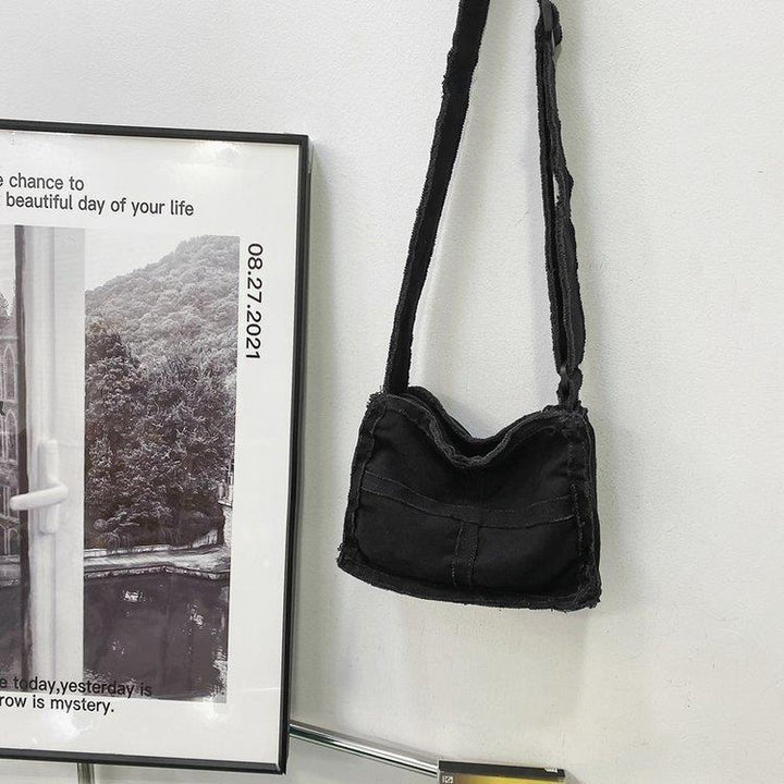 Casual Frayed Denim Shoulder Bag