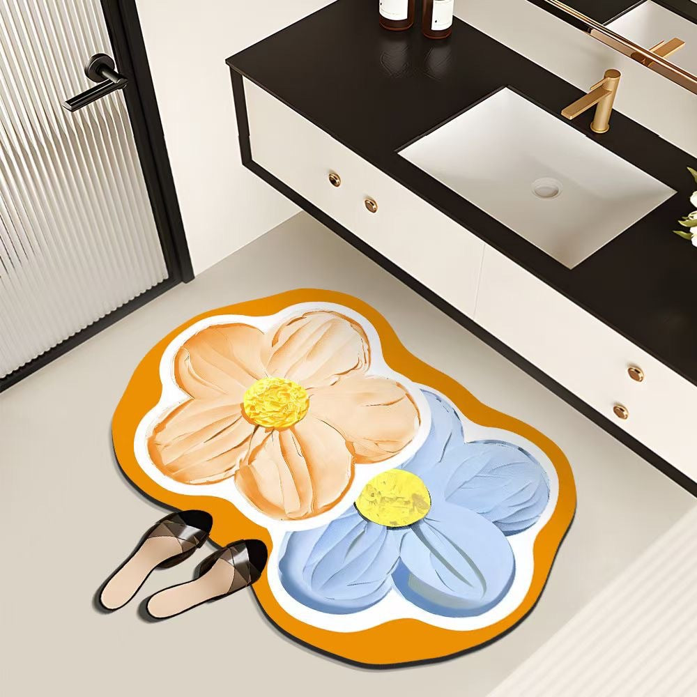 Decorative Floral Bath Mat Kalsten
