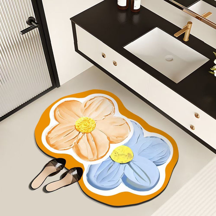 Decorative Floral Bath Mat Kalsten