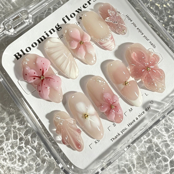 Floral Embellished Press-On Nail Collection