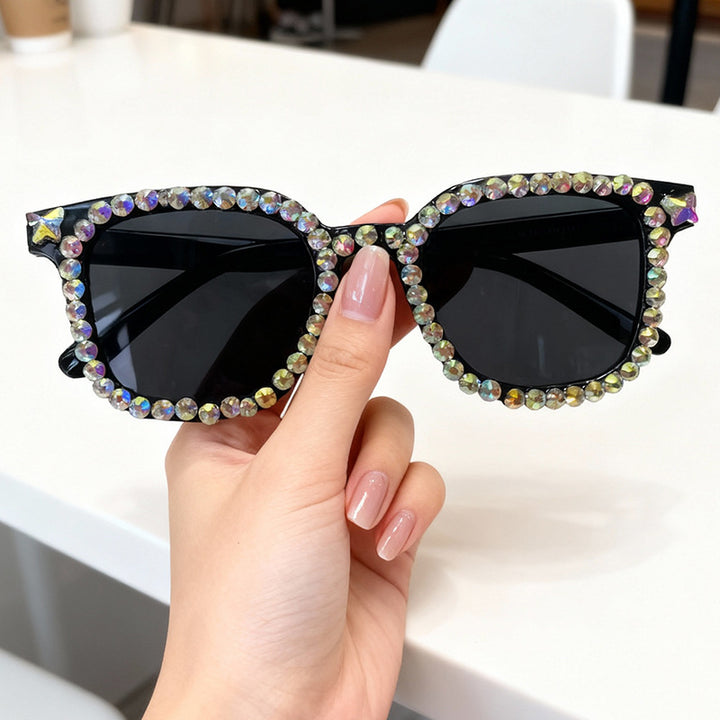 Crystal-Embellished Cat Eye Sunglasses Kalsten