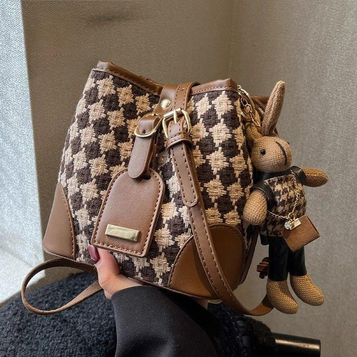 Stylish Checkered Bucket Bag Kalsten