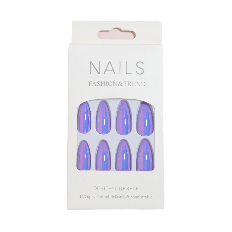 Glossy Press-On Nails Set with Iridescent Finish Kalsten