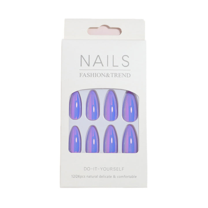 Glossy Press-On Nails Set with Iridescent Finish Kalsten