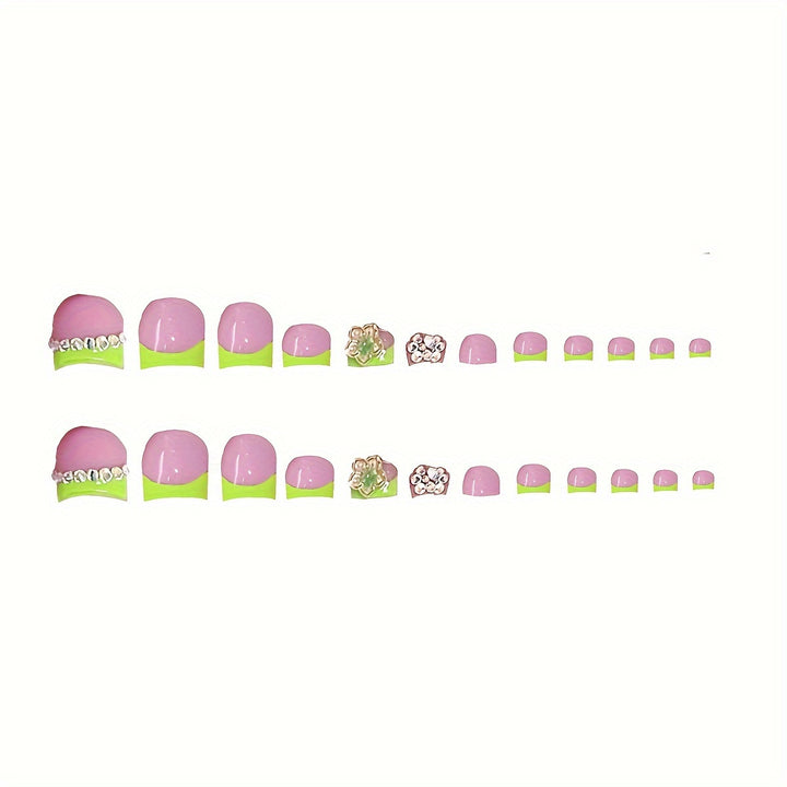 Decorative Nail Art Set with Floral and Rhinestone Accents Kalsten