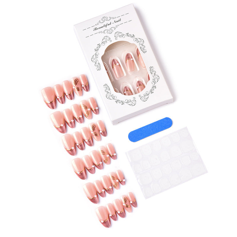 Glamorous Press-On Nail Set with Decorative Accents Kalsten