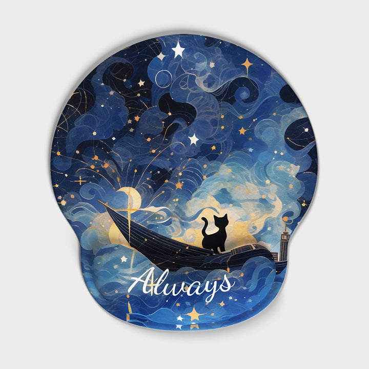 Artistic Cat-Themed Gaming Mouse Pad