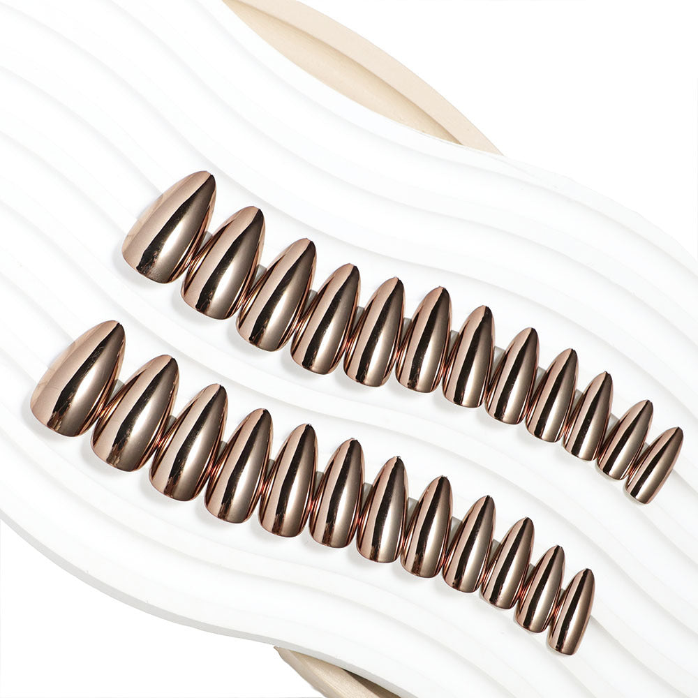 Metallic Stiletto Press-On Nails Kalsten