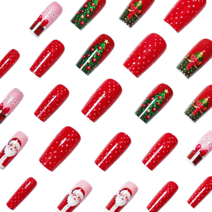 Christmas nail art with festive Santa and Christmas tree design Kalsten