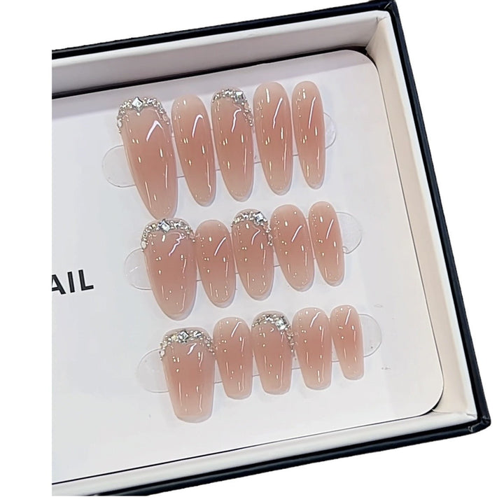 Luxury Press-On Nail Set with Rhinestone Accents Kalsten
