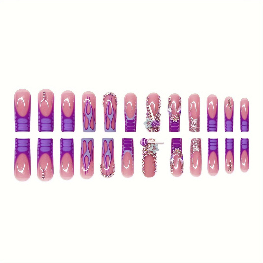 Artistic Long Nail Art Extensions Kalsten