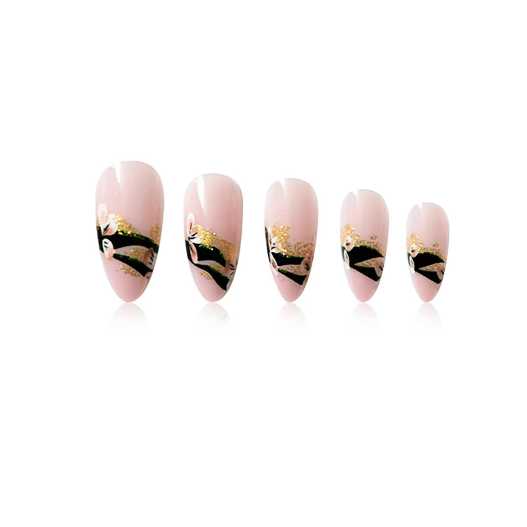 Artistic Floral Gel Press-On Nails Kalsten