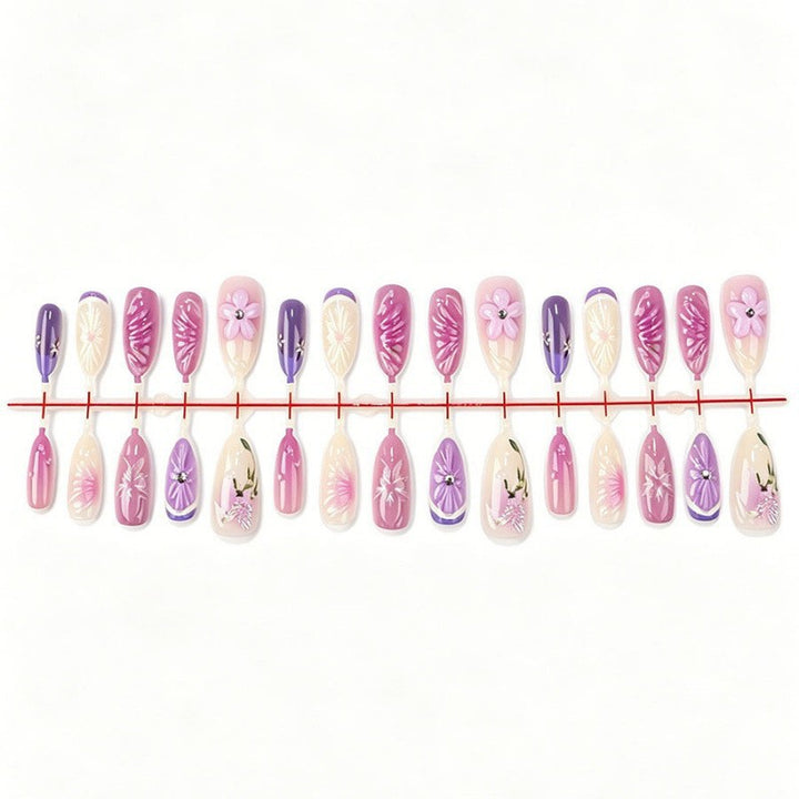 Artistic Floral Press-On Nails Set